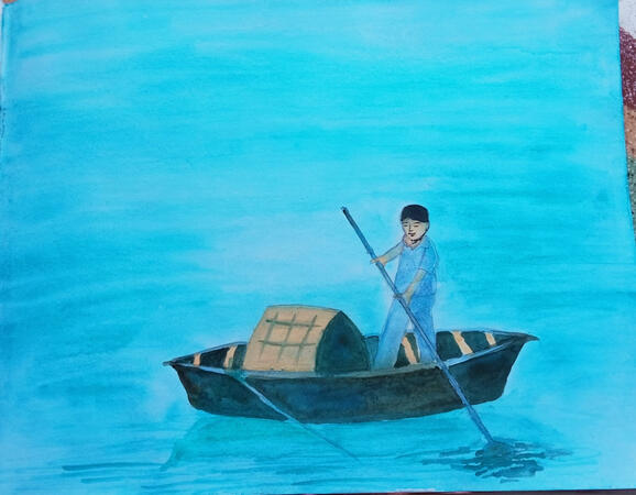 Title -Landscape Medium - watercolour Surface - canson paper - by kavita vaishnav (Rajasthan )